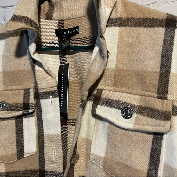 Plaid Cropped Shacket Streetwear Society - Picture 4 of 7